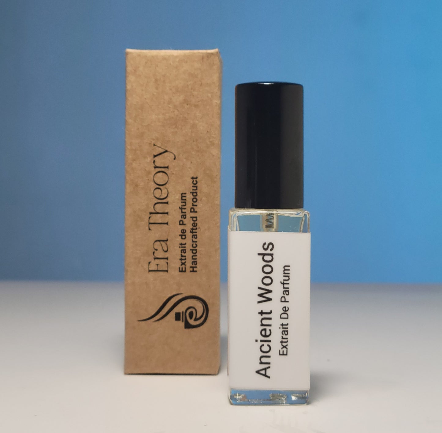 Ancient Woods perfume bottle by Era Theory inspired by Diptyque Tam Dao with creamy sandalwood and cypress notes