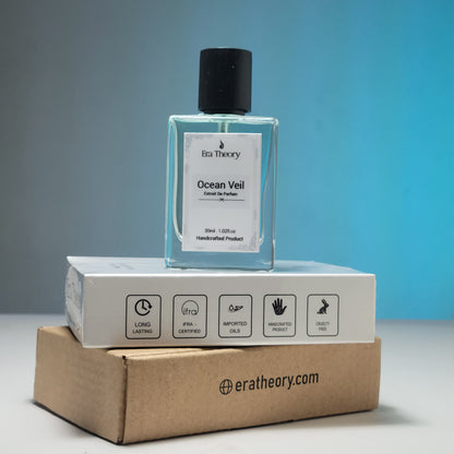 Ocean Veil perfume bottle by Era Theory inspired by Acqua di Gio with fresh marine and citrus notes