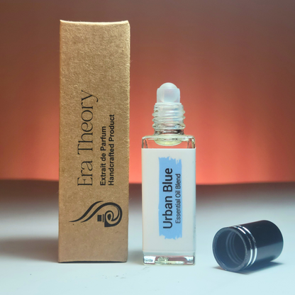 Discover Urban Blue, a woody aromatic perfume inspired by Bleu de Chanel. A sophisticated blend of zesty grapefruit, ginger, and smoky incense. Handcrafted by Era Theory.